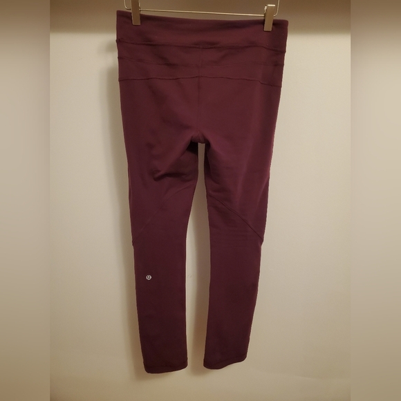 Lululemon City Pulse Pant. Plum / Burgundy color. Size 8. 27" inseam. Ruffled. - Picture 6 of 13